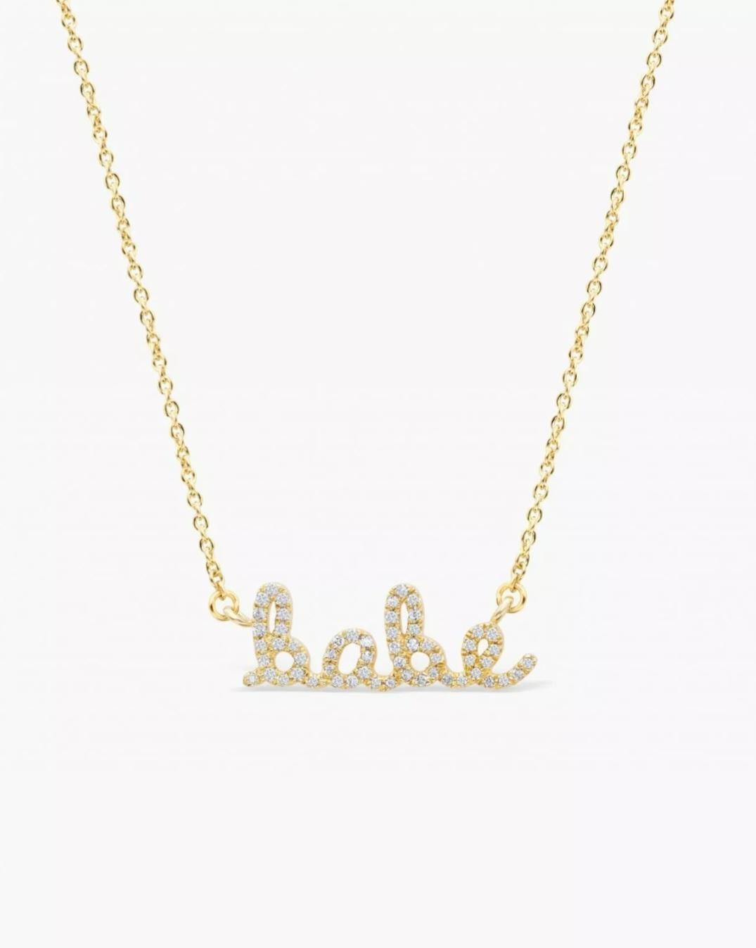 14k Gold Diamond Babe Necklace Yellow Gold Name Necklace For Lovers Gift For Her

Poids total en carats
0.24 et moins
Métal de base
Or jaune
Type de chaîne
Ancre/Marin
Certification
IGI
Matériau
Or massif 14k, diamant
Poids d'or
2,47 grammes