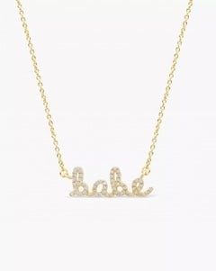 14k Gold Diamond Babe Necklace Yellow Gold Name Necklace For Lovers Gift For Her
