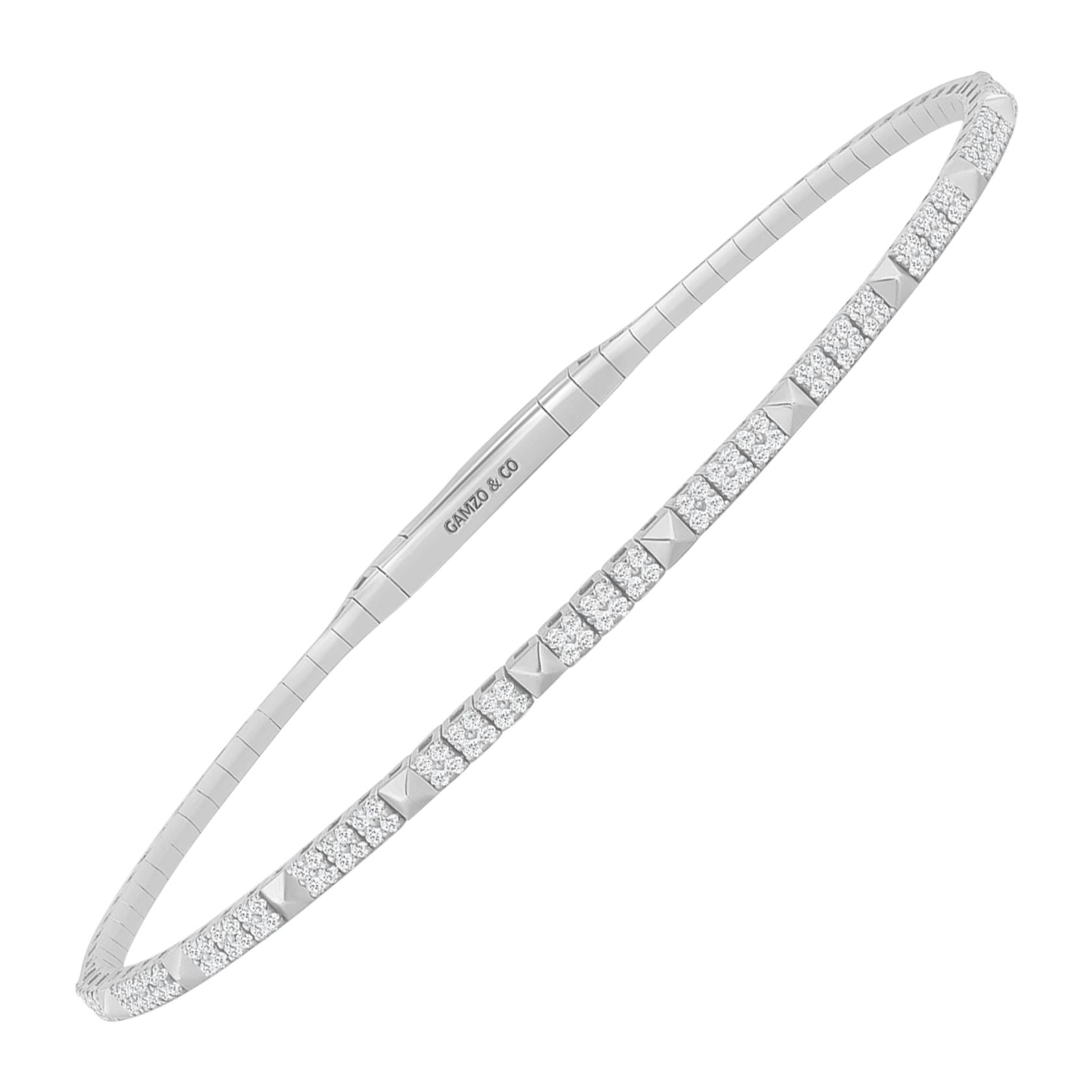 Bracciale con diamanti in oro 14k, 0,80 carati, purezza VS, oro bianco, bracciale con diamanti