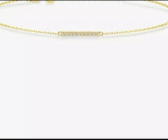 14K Gold Diamond Bar Bracelet Solid Gold Bracelet For Women Diamond Jewelry Gift