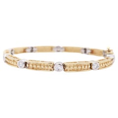Bracelet à maillons en or 14k avec diamants et barrettes 