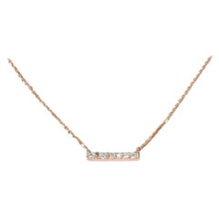 Collar con Barra de Diamantes de Oro de 14k Colgante con Barra de Diamantes Micro Pave