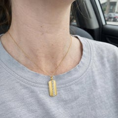 14K Gold Diamond Bar Pendant Necklace