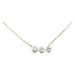 Collana con castone di diamanti in oro 14k Collana con barrette di diamanti a strati