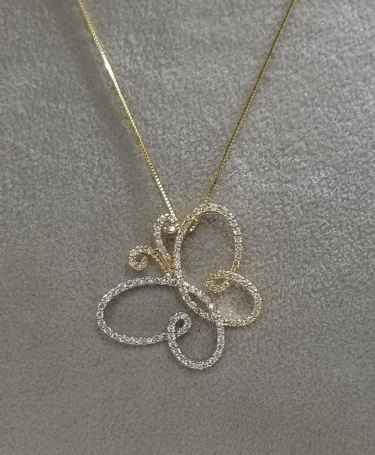 Femenino o masculino Colgante de oro de 14 quilates con diamantes 