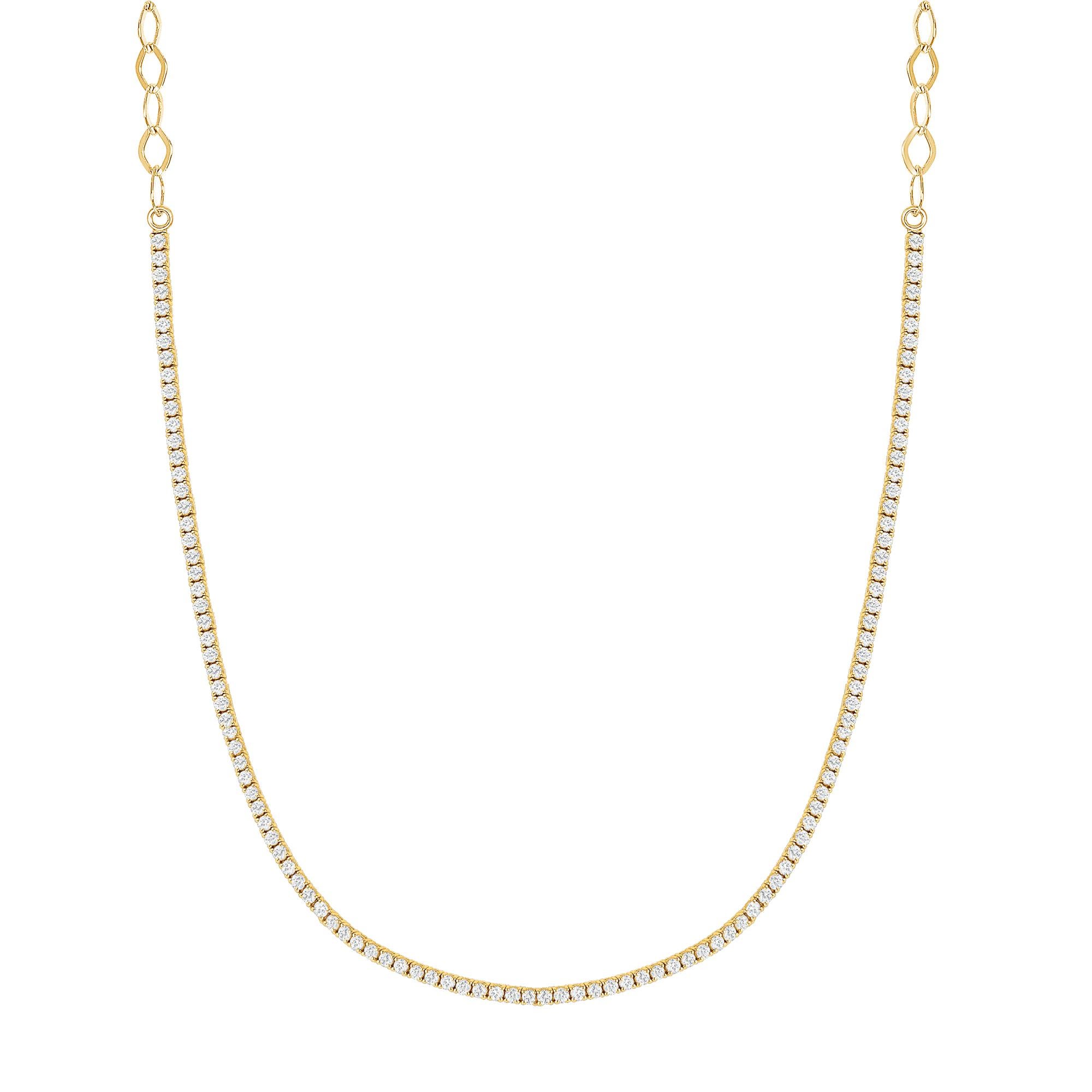 14k Gold Diamond Chain Necklace, Tennis Necklace, Choker Adjustable Necklace

Sweet and Dainty, This necklace is the perfect piece to add to your jewelry collection. Perfect for your outfit, day or night. Set with shimmering round natural diamonds.