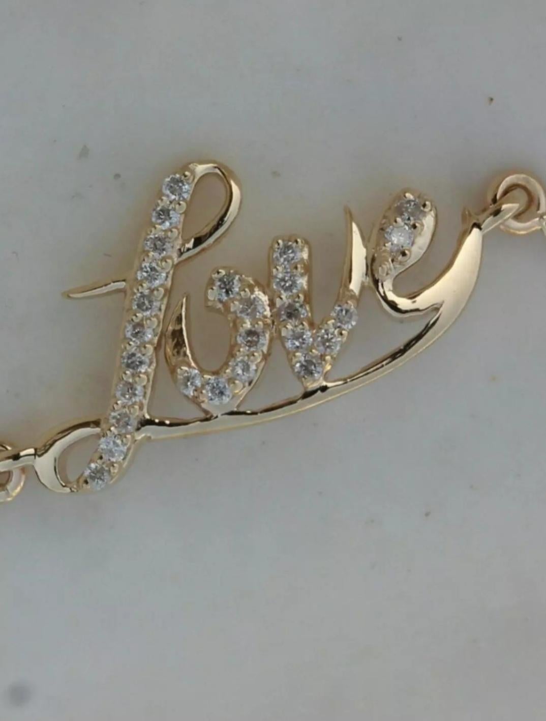 14K Gold Diamond Charm Bracelet Jewelry Natural Diamond Birthday Gift For Women. In New Condition For Sale In Chicago, IL