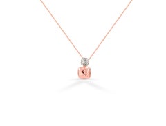 14k Gold Diamant-Charm-Anhänger-Halskette Lucky Pillow Charm-Halskette