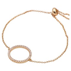 Bracelet halo en or jaune 14 carats avec diamants ronds