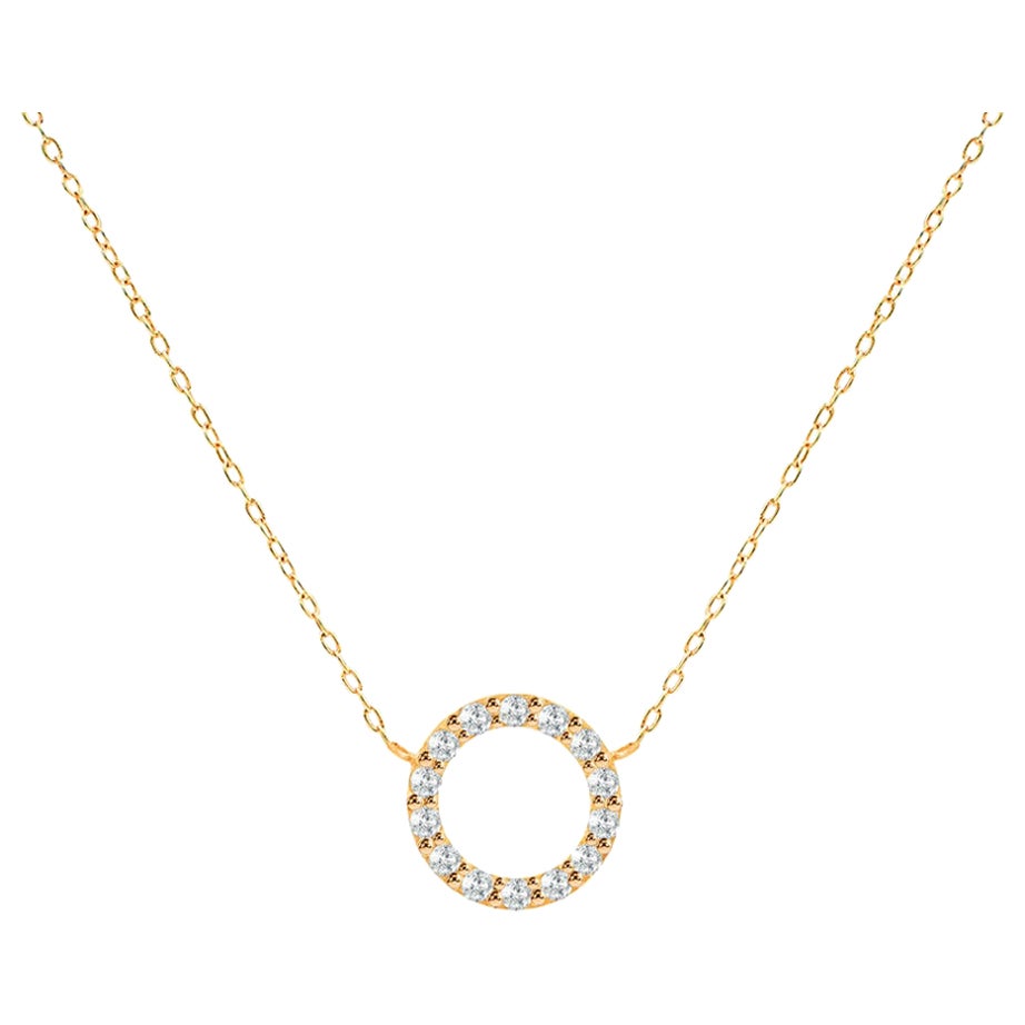 14k Gold Diamant Kreis Halskette Layering Halskette