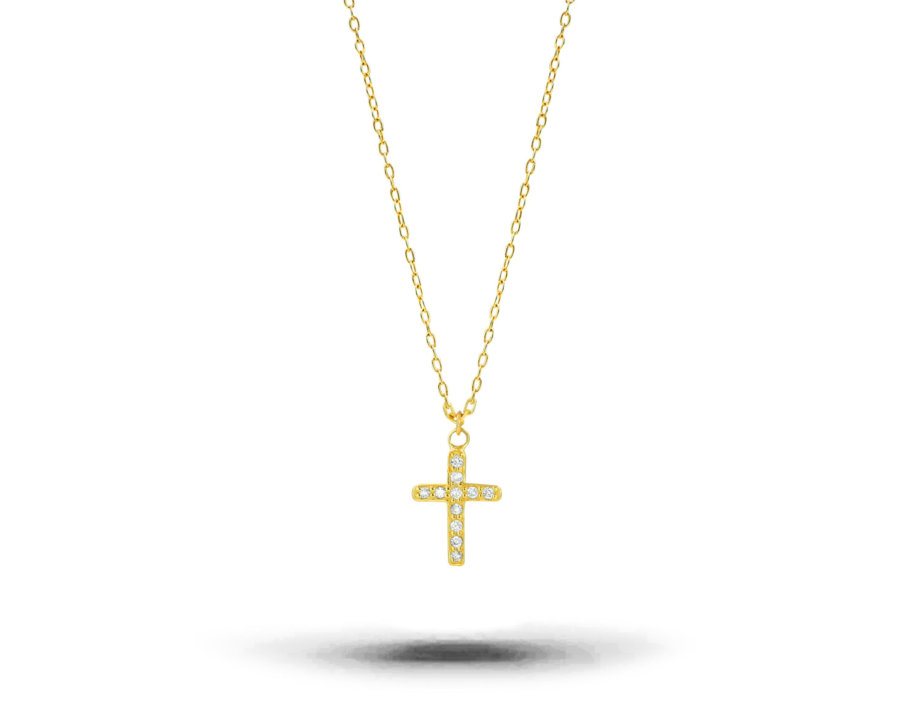collier croix or 14 carats