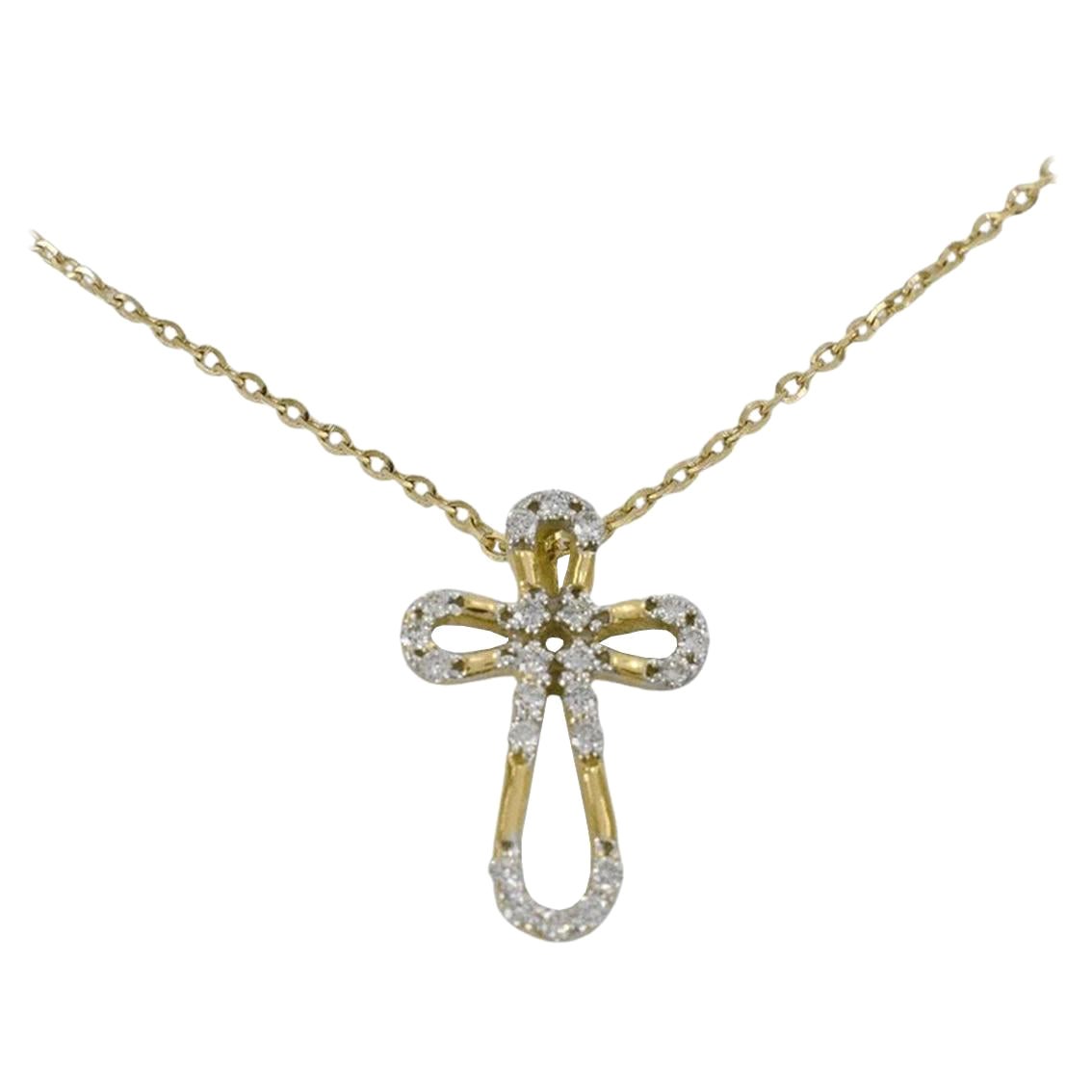 Delicate Minimal Cross Necklace is made of 14K solid gold available in three colors of gold, White Gold / Rose Gold / Yellow Gold.

Lightweight and gorgeous natural genuine round cut diamond. Each diamond is hand selected by me to ensure quality and