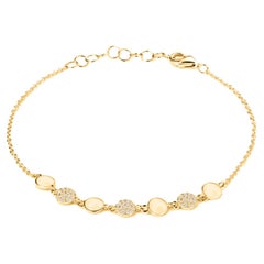 Diamond Disc 14K Yellow Gold Bracelet