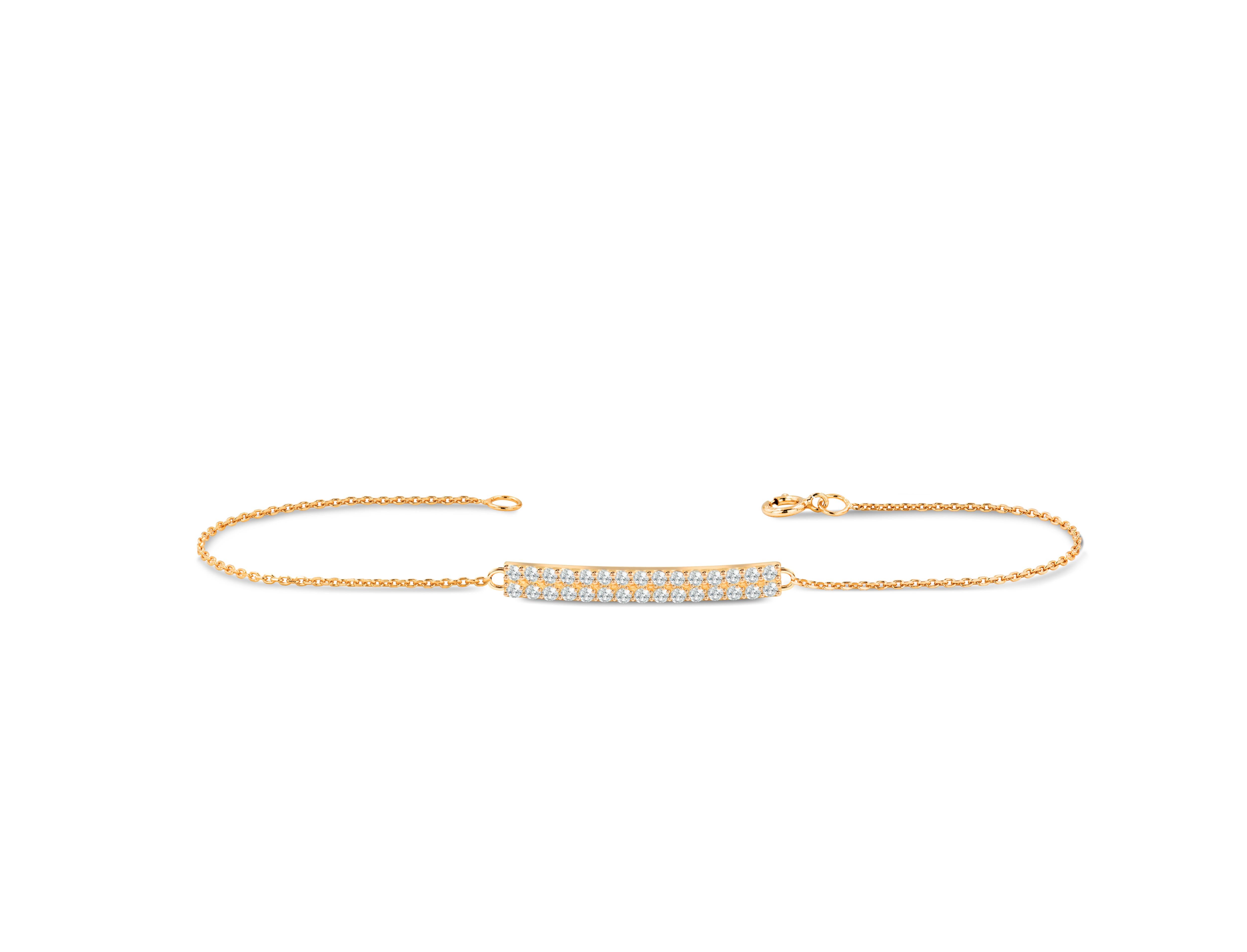 Bracelet à barres courbes en diamant  / Or 14K / Bracelet en or massif / Bracelet de diamants véritables / Bracelet de diamants délicats / Bracelet d'or véritable /...  Bracelet Bolo 

Bracelet en forme de barre de diamant, bracelet en forme de