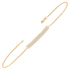 Bracciale a doppia fila di diamanti in oro 14K Bracciale con diamanti genuini e delicati
