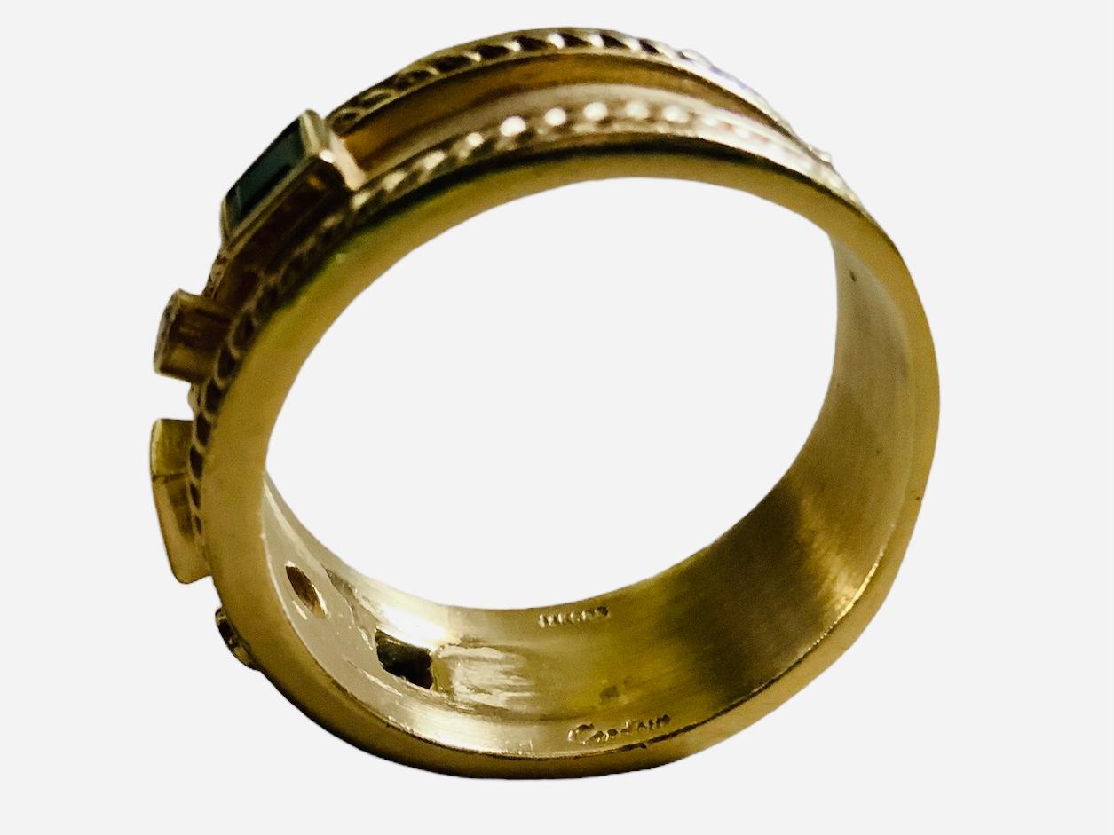14 Karat Gold Diamant-Smaragd-Ring 6
