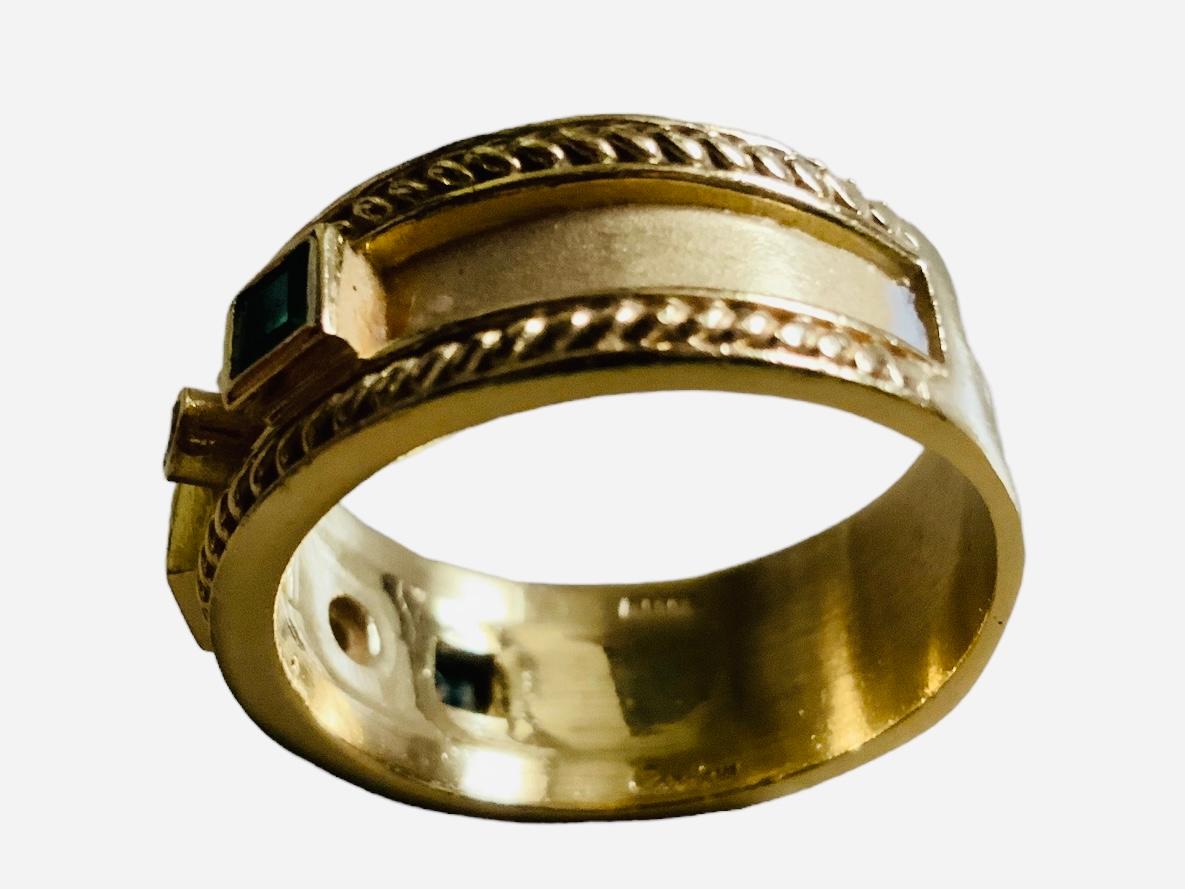 14 Karat Gold Diamant-Smaragd-Ring 3