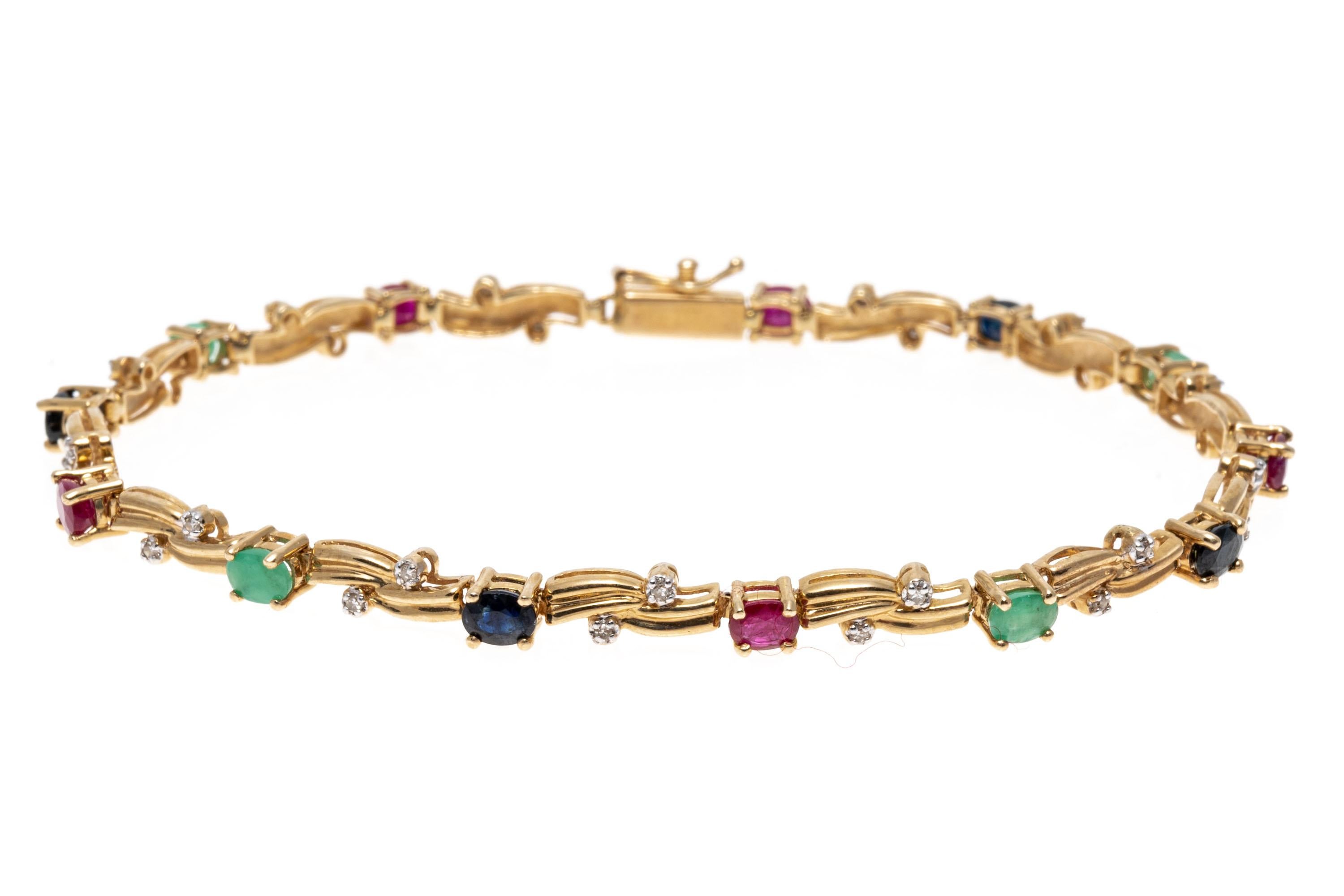 ruby and diamond bracelet yellow gold