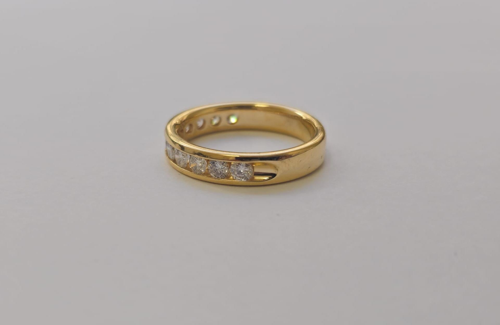 14k Gold & Diamond Engagement Band Ring In Excellent Condition For Sale In Miami, FL