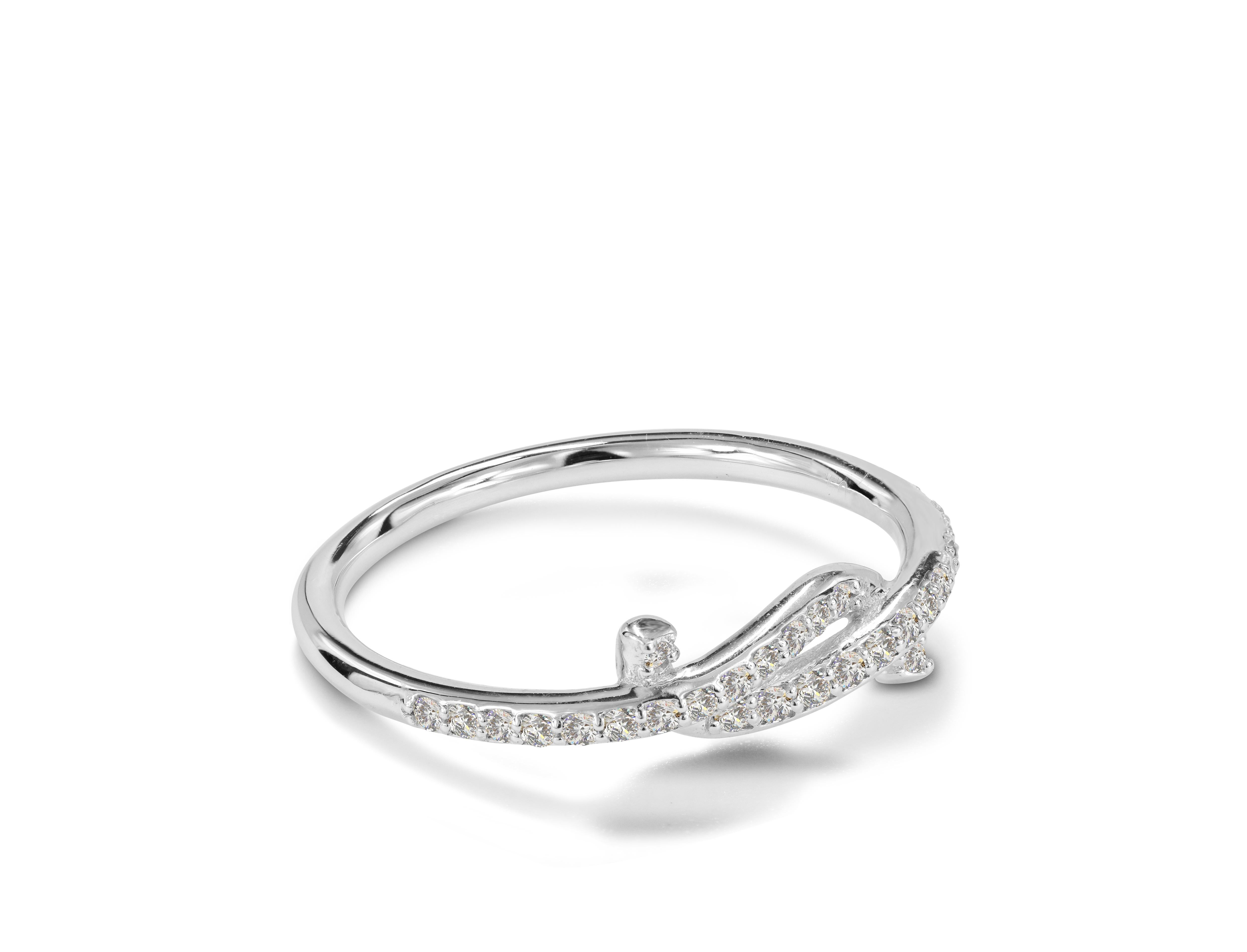 Im Angebot: 14k Gold Diamant-Verlobungsring mit Diamant-Knotenring () 3