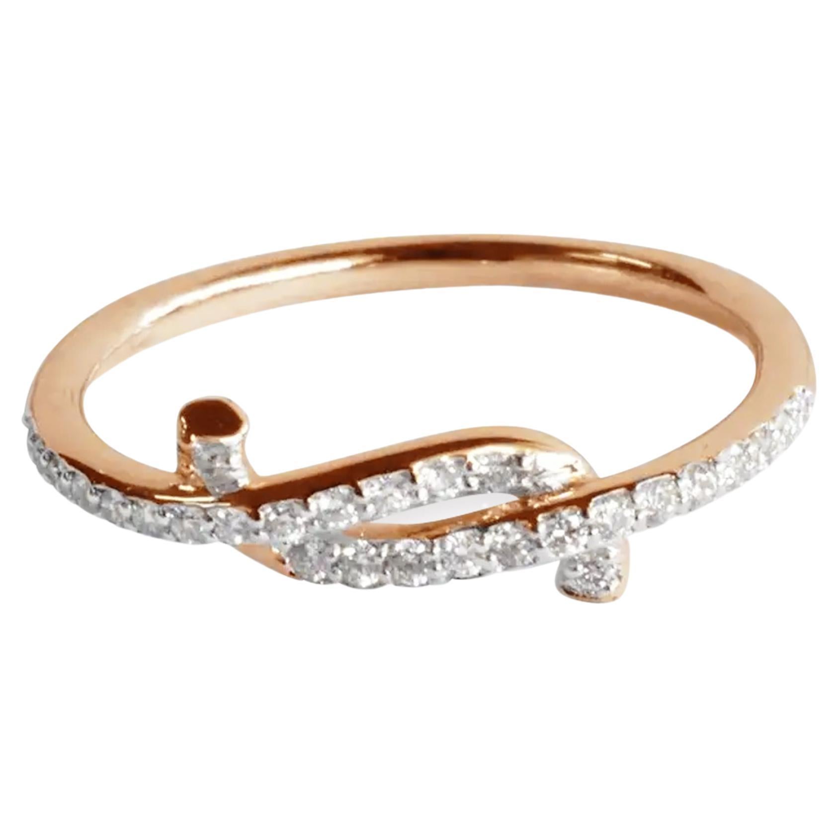 Im Angebot: 14k Gold Diamant-Verlobungsring mit Diamant-Knotenring () 2