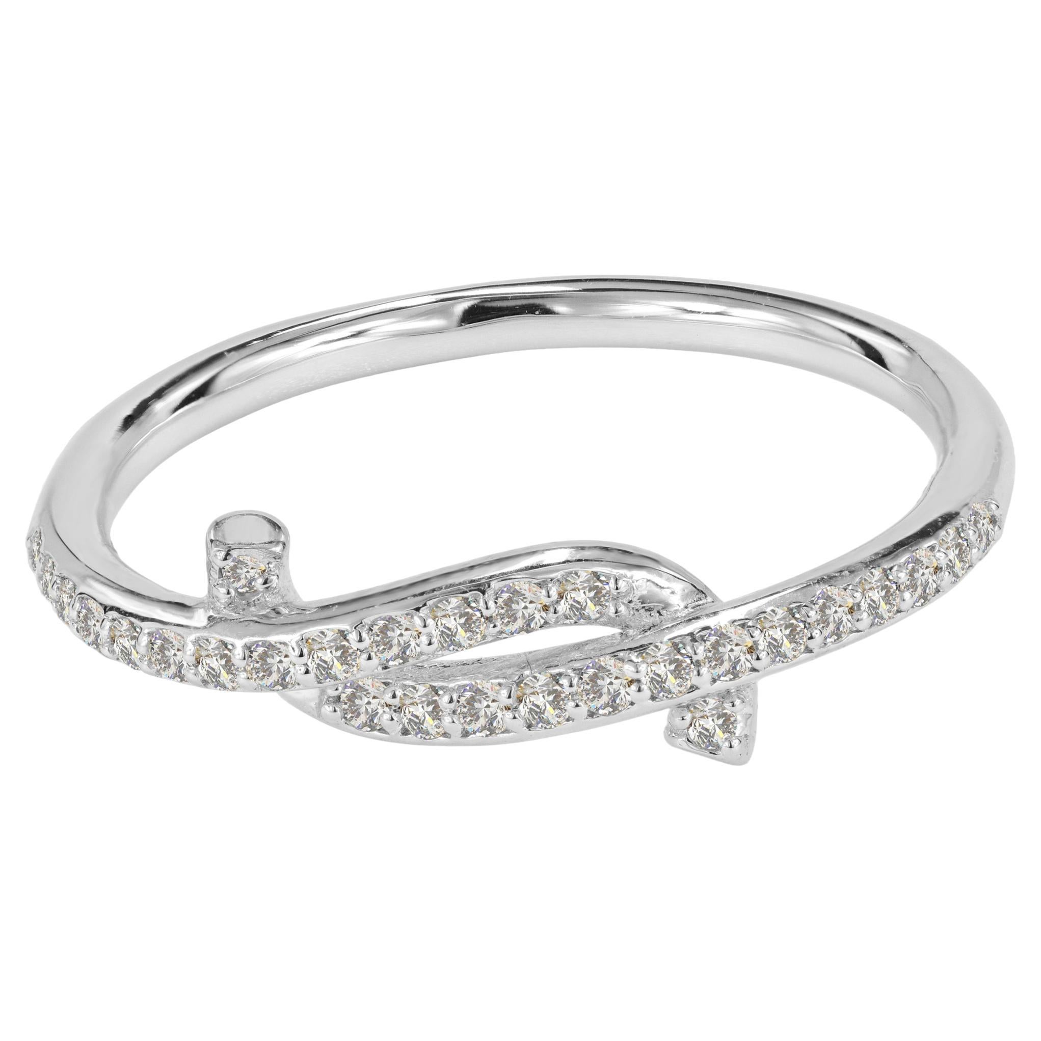 Anillo de compromiso de diamantes de oro de 14 quilates Anillo de nudo de diamantes Anillo de boda