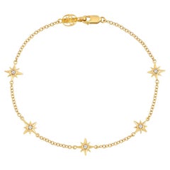 Dower & Hall 14k Gold & Diamond Five Star Bracelet
