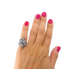 14k Gold  Diamond Floral Cocktail Ring