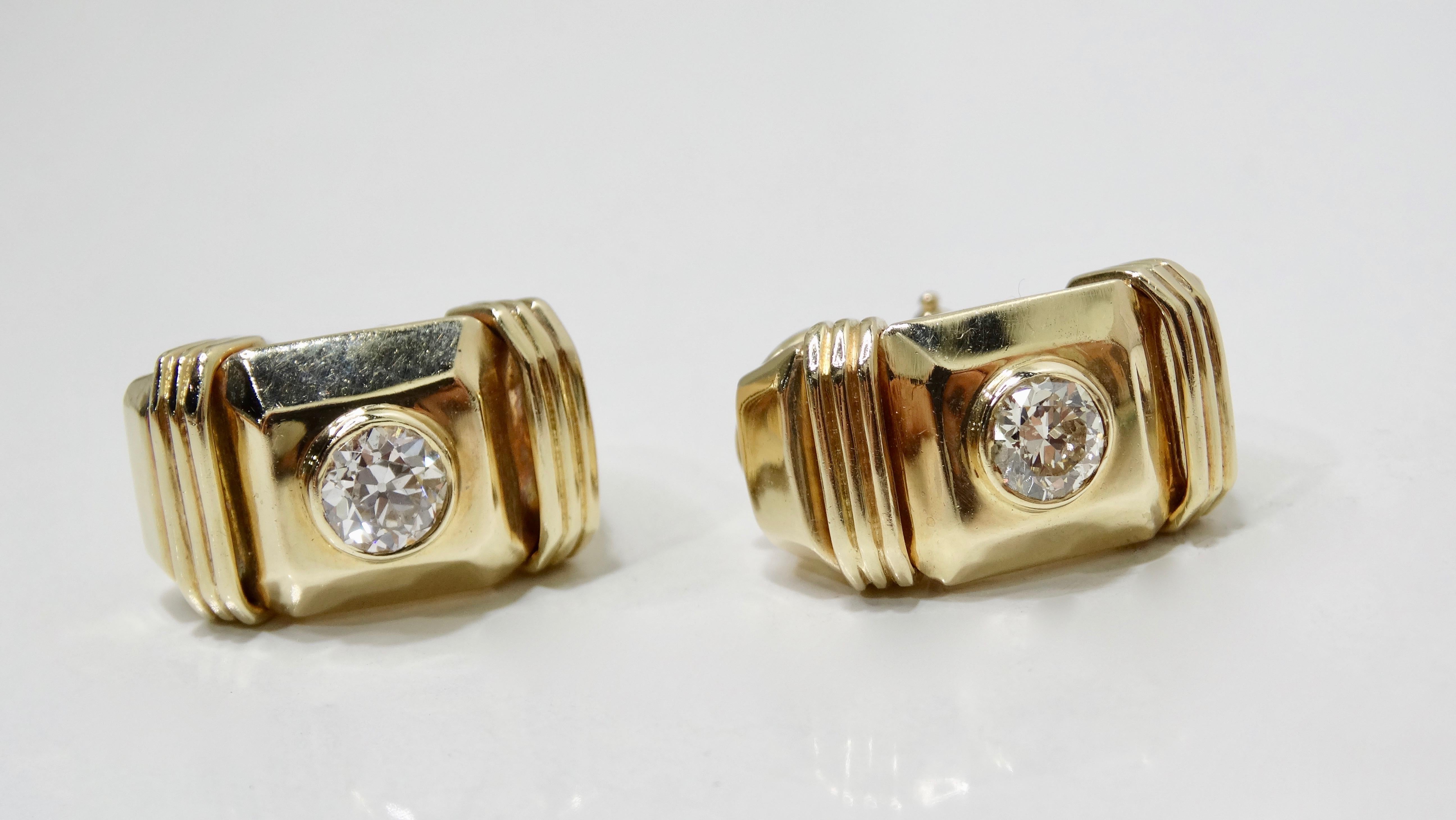 Taille ronde  Boucles d'oreilles à clips français diamant  en vente