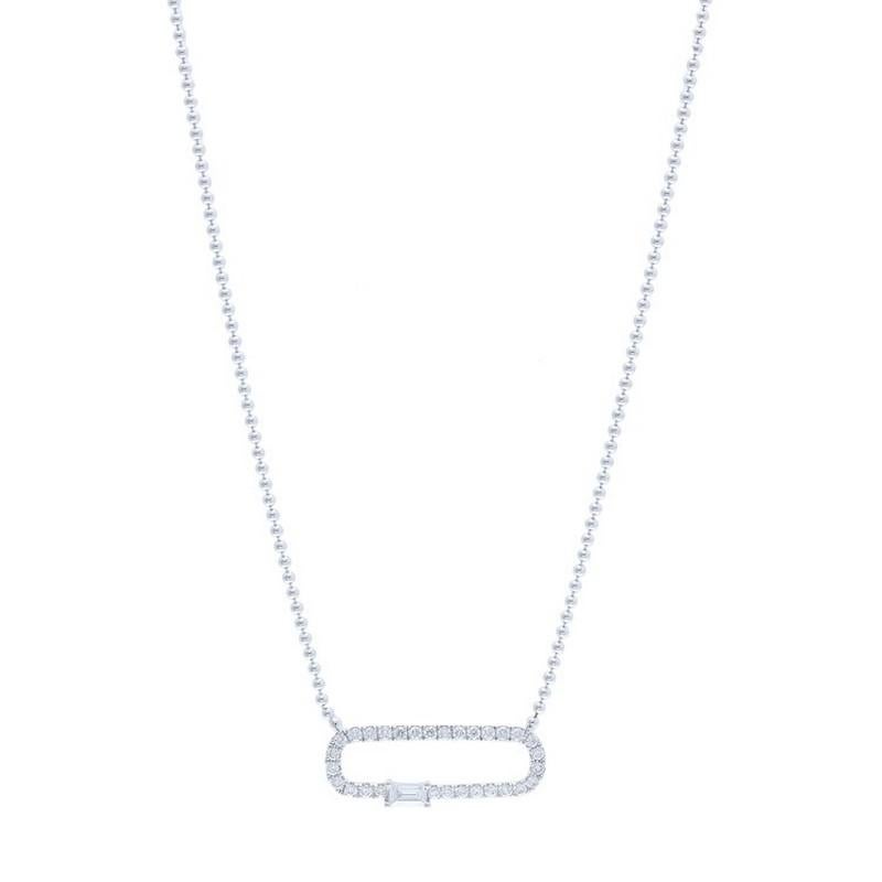 Round Cut 14K White Gold & Diamond Gazebo Collection Necklace (0.28 Ctw) For Sale
