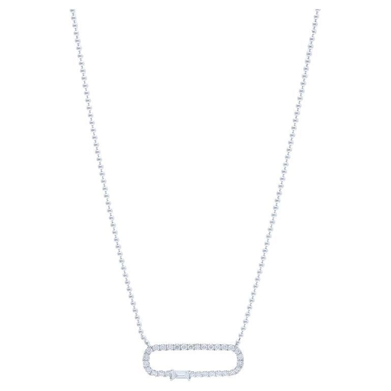 14K White Gold & Diamond Gazebo Collection Necklace (0.28 Ctw) For Sale