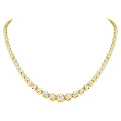 Collar Graduado de Diamantes de Oro de 14k, Collar de Diamantes Naturales