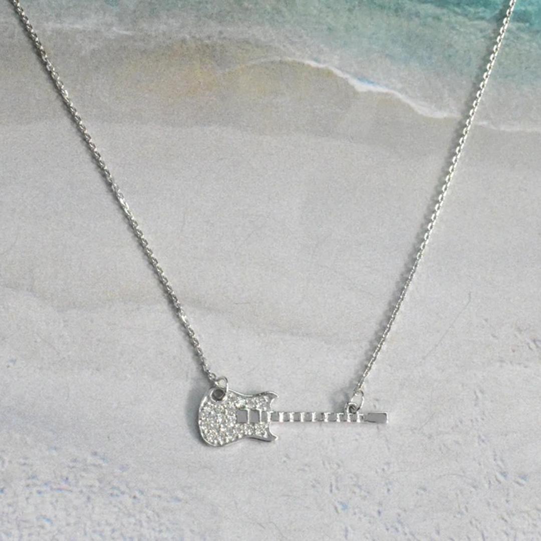 Collar Guitarra Diamante Oro 14k Regalo Amante de la Música Joyas Musicales en Nuevo estado para la venta en Bangkok, TH