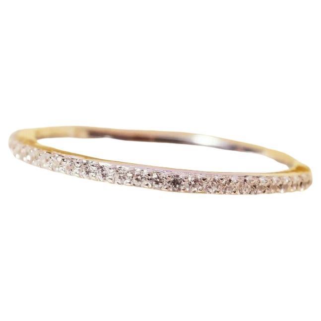 14k Gold Diamond Half Eternity Band Stackable Diamond Ring Solid Gold Ring Band. For Sale