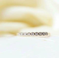14k Gold Diamond Half Eternity Ring Women Wedding Ring Stackable Diamond Ring.