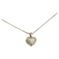 14k Gold Diamond Heart Necklace Valentine Jewelry