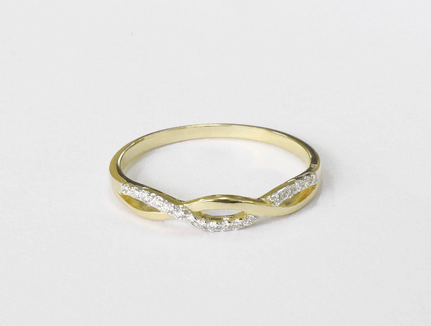 En venta: Alianza de Oro 14k Diamante Infinito  3