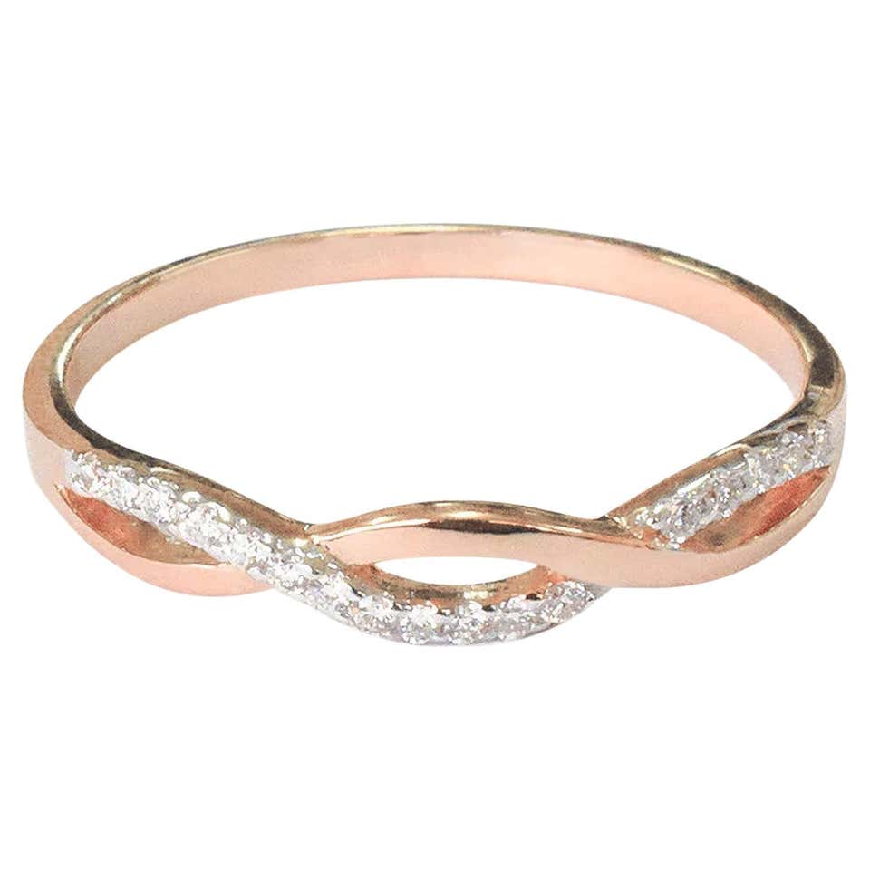 .57 Carat Diamond Yellow Gold Infinity Engagement Ring For Sale at ...