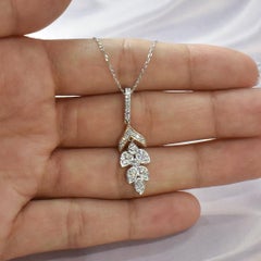 14k Gold Diamond Leaf Necklace Bridal Necklace