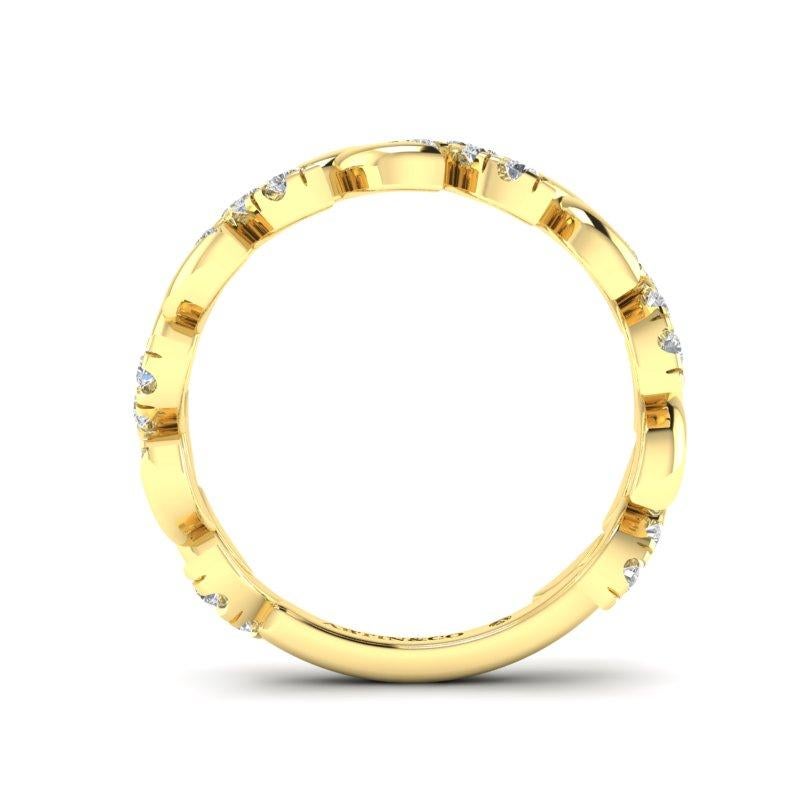 Women's 14K Gold Diamond Leaf ring For Sale