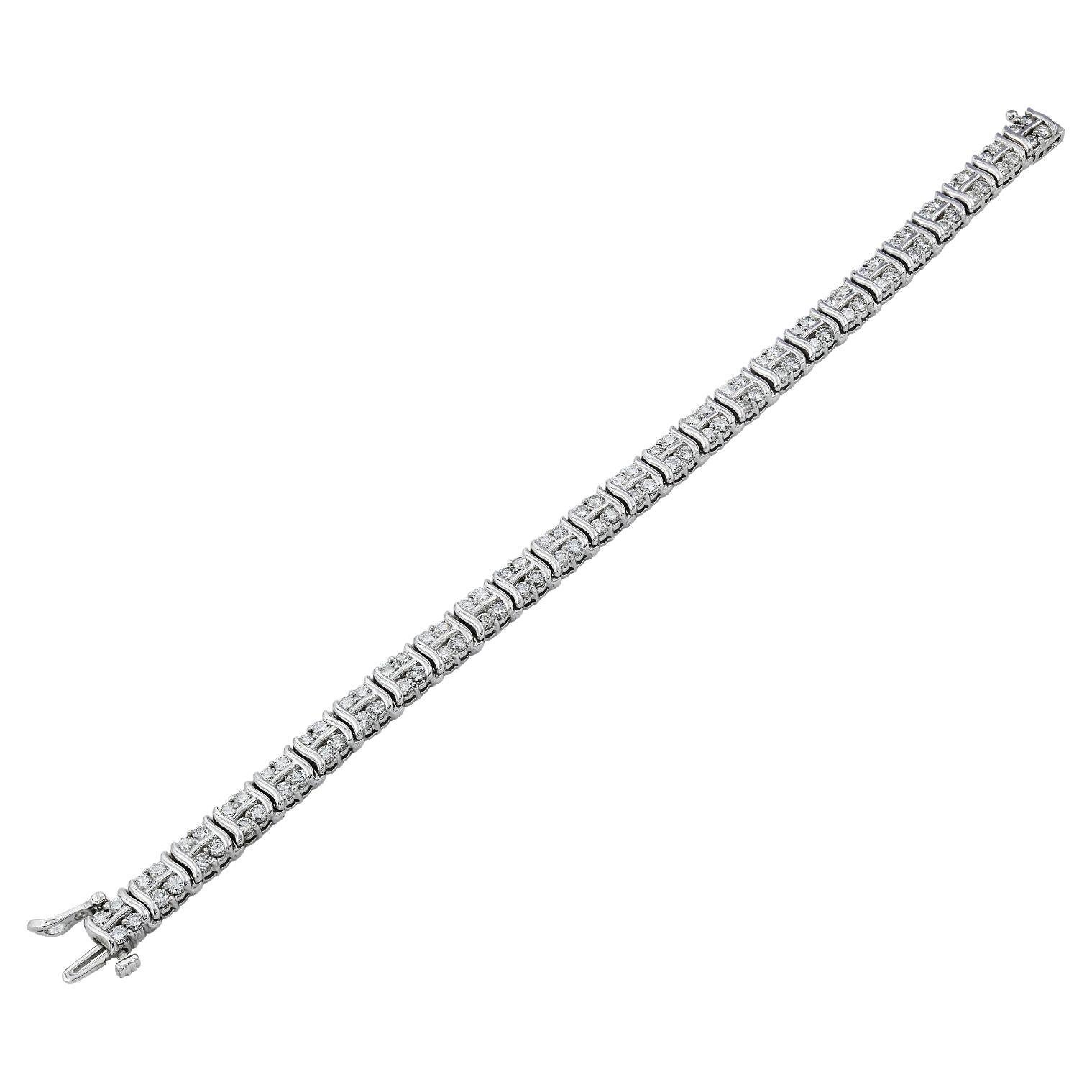 Bracelet ligne de diamants en or 14k