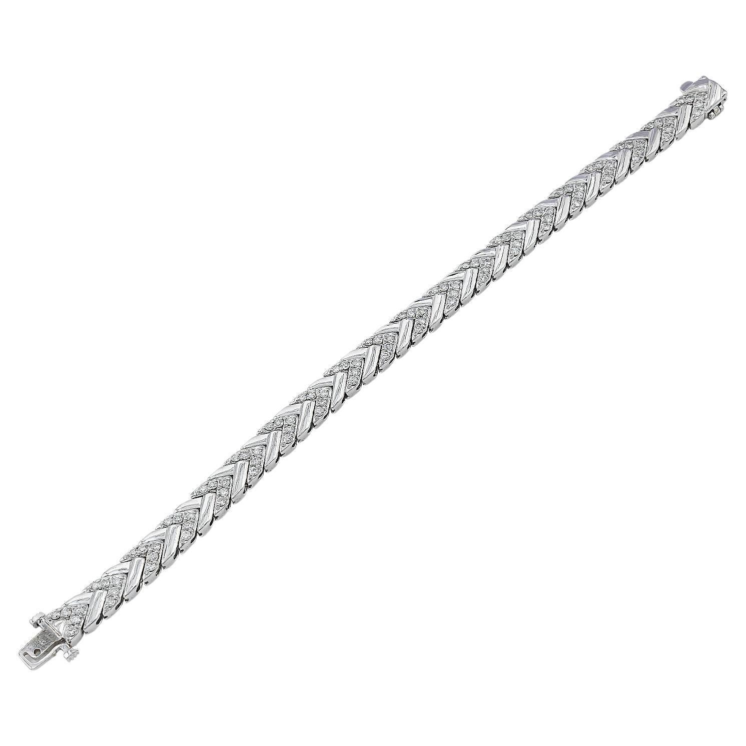 Bracelet ligne de diamants en or 14k