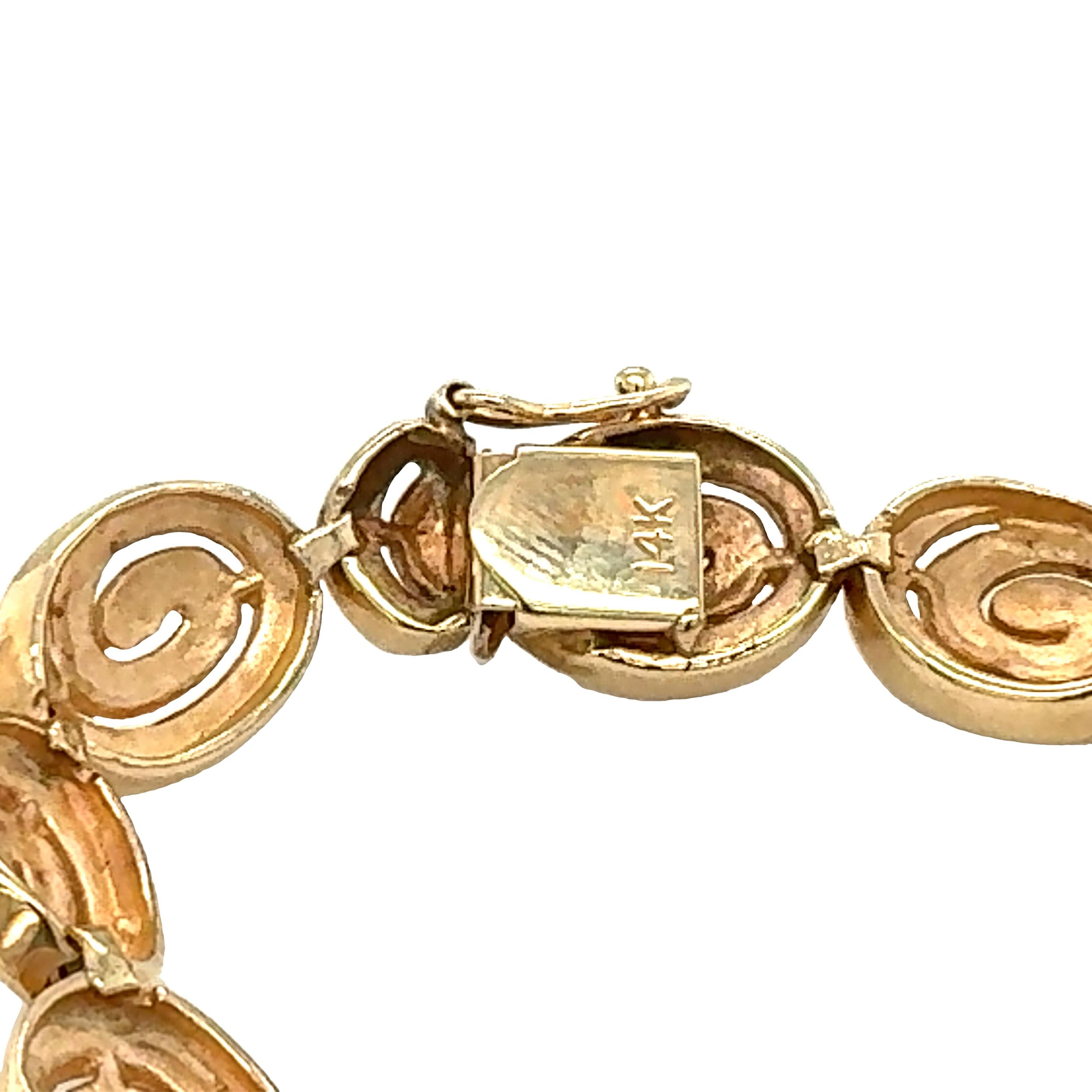 14K Gold Diamond Link Bracelet For Sale 1