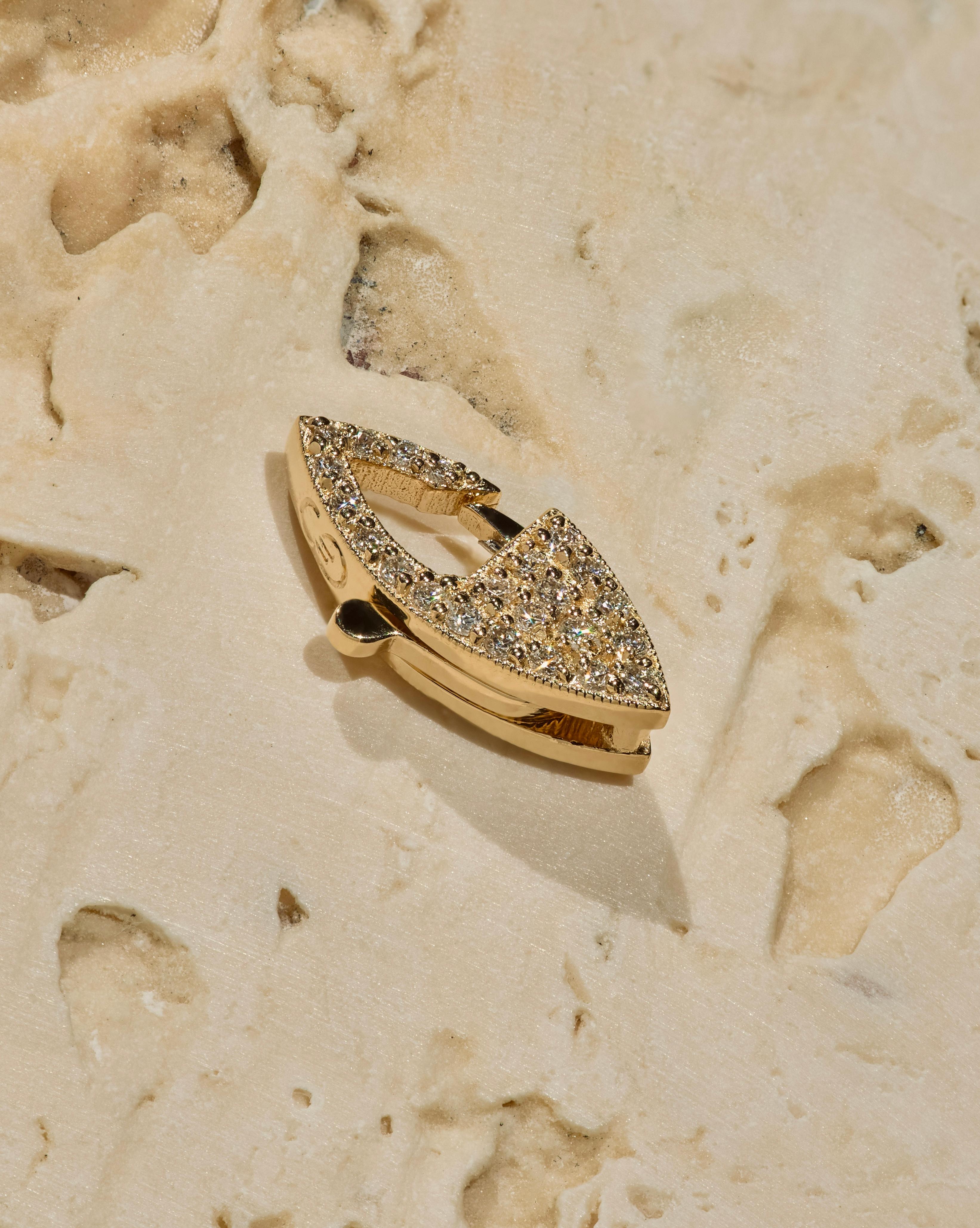 14k Gold Diamant Karabinerverschluss Kette Enhancer im Angebot