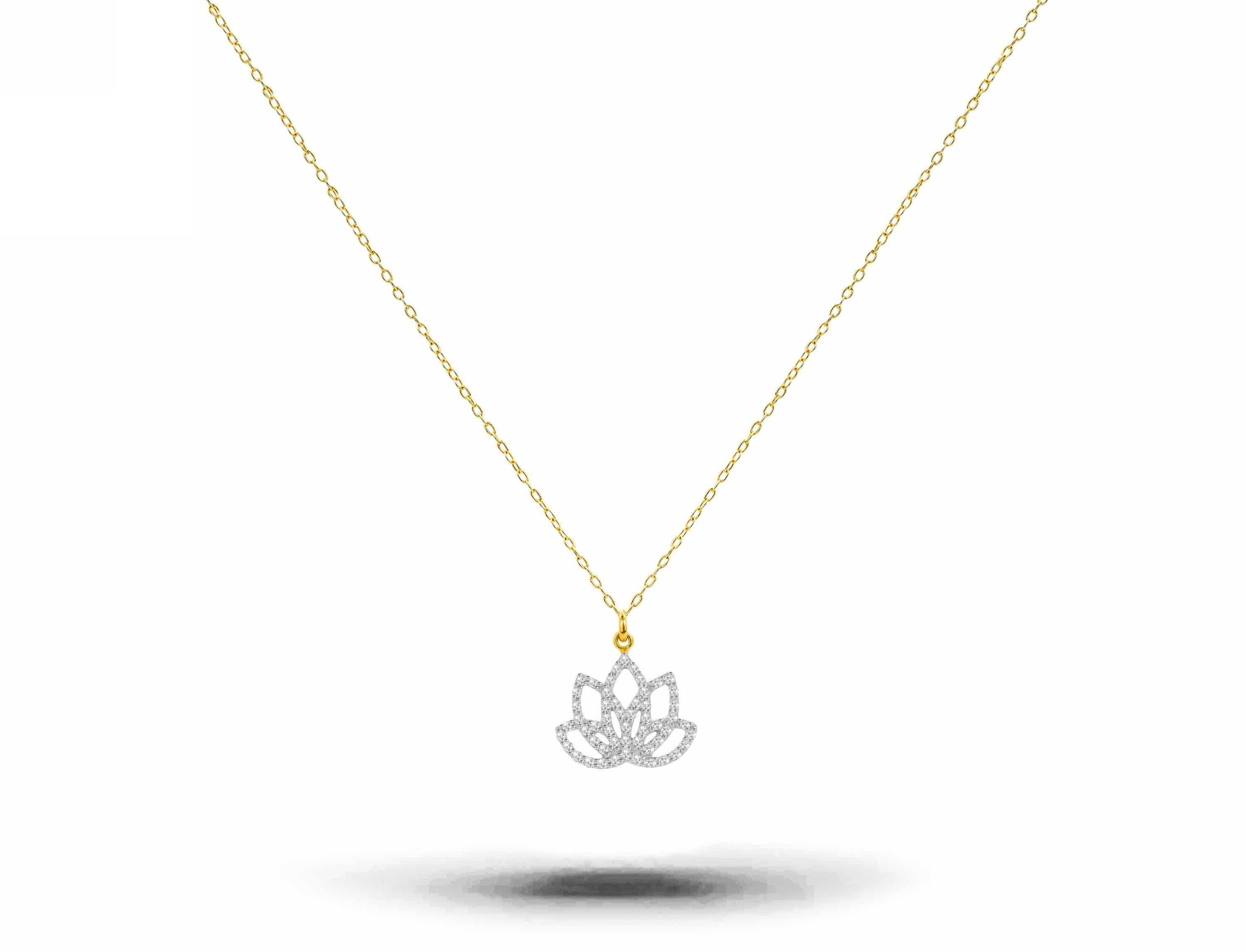 diamond lotus pendant