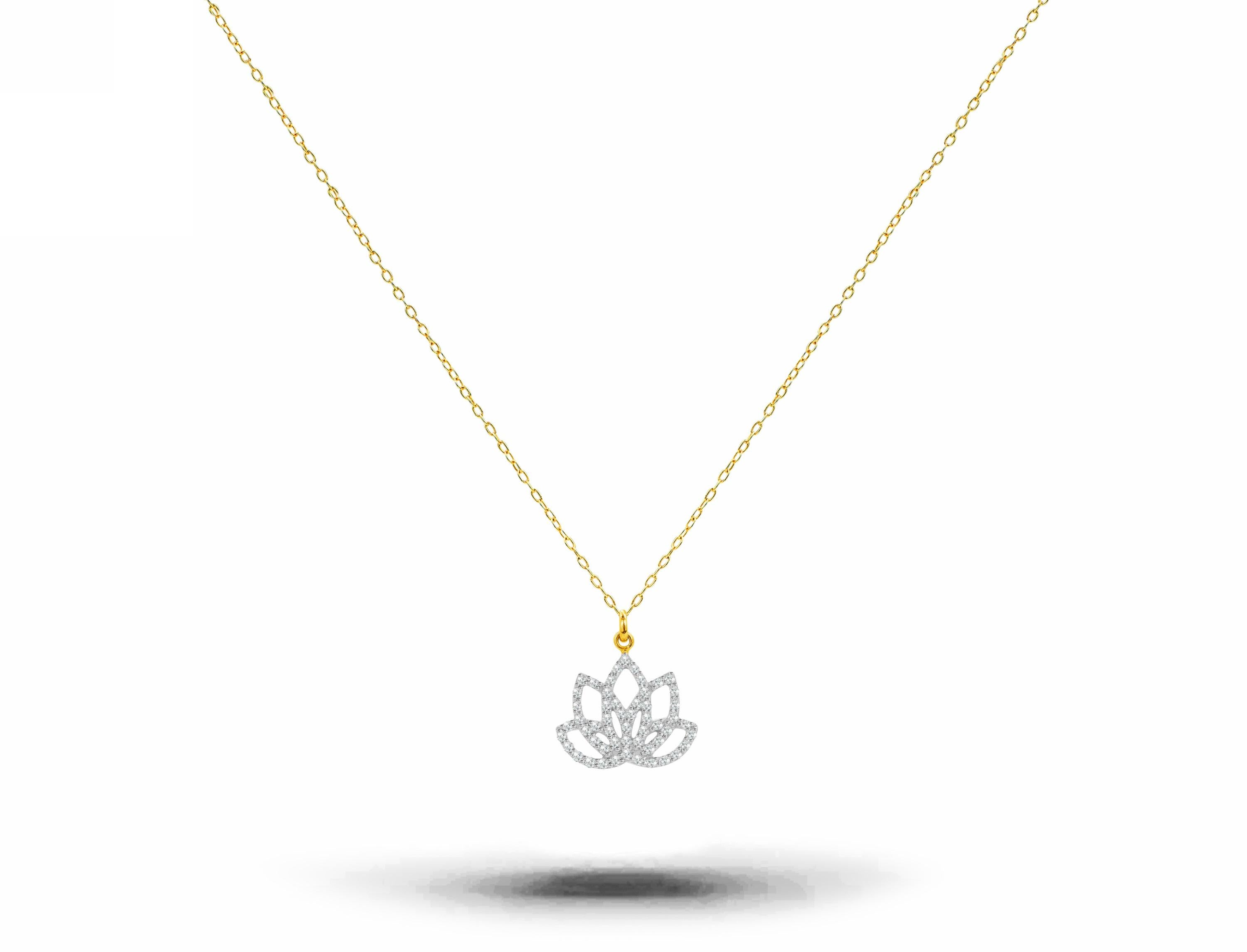 lotus flower diamond necklace