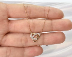 14k Gold Diamond Love Knot Necklace Bride Necklace