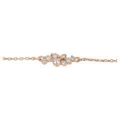 Bracelet tennis en or 14 carats et diamants Milky Way, bracelet en or 14 carats 