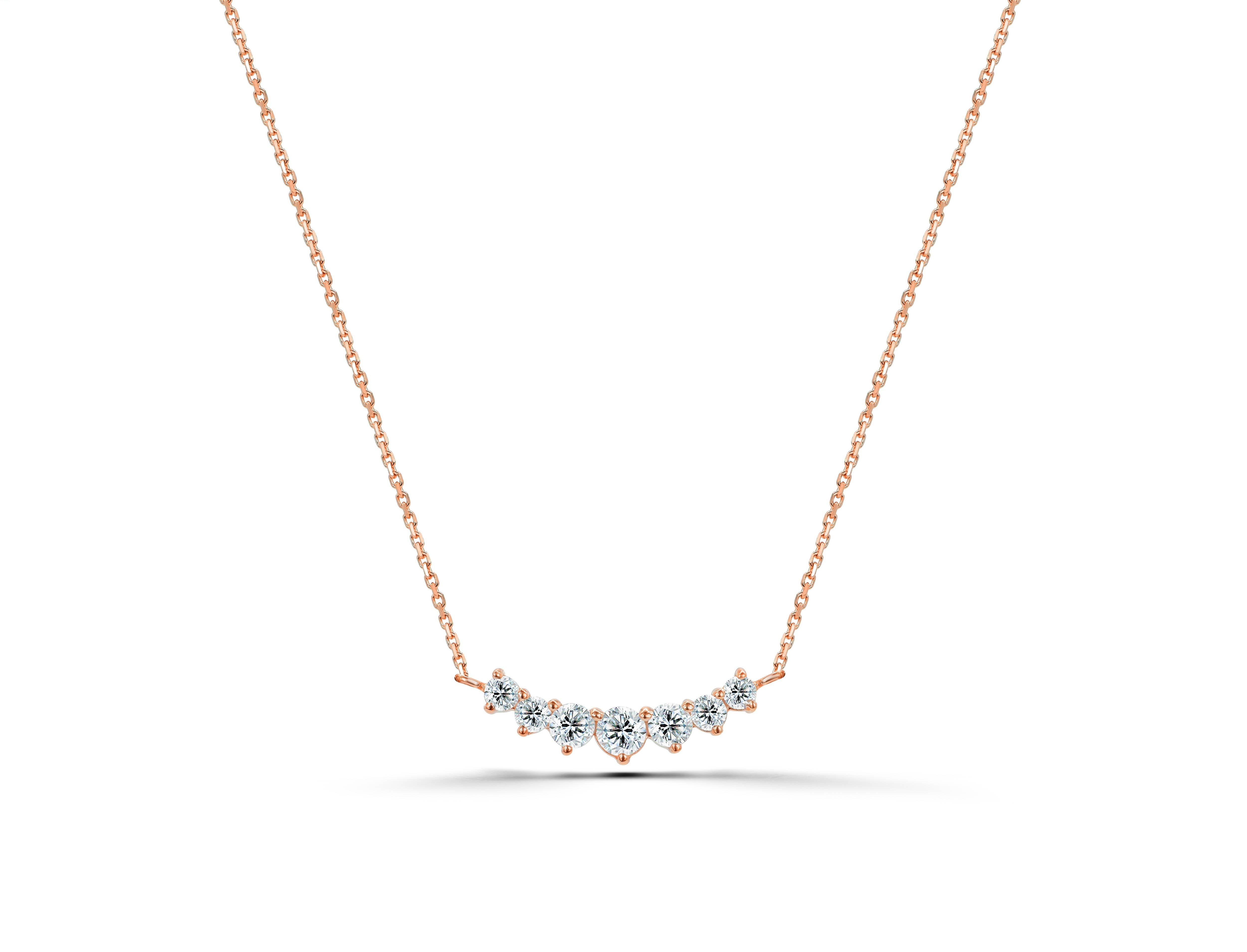 Minimalist Diamond Solitaire Necklace, 0.33 Carat, Bezel Set – Capucinne
