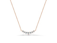 14k Gold Diamond Minimalist Cluster Band Necklace Wedding Diamond Necklace